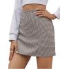 imageFloerns Womens Plaid High Waist Bodycon Mini SkirtBrown Multi