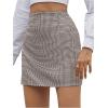 imageFloerns Womens Plaid High Waist Bodycon Mini SkirtBrown Multi