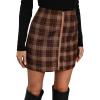 imageFloerns Womens Plaid High Waist Bodycon Mini SkirtBrown Tartan