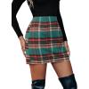 imageFloerns Womens Plaid High Waist Bodycon Mini SkirtDark Green