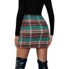 imageFloerns Womens Plaid High Waist Bodycon Mini SkirtDark Green