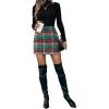 imageFloerns Womens Plaid High Waist Bodycon Mini SkirtDark Green