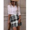 imageFloerns Womens Plaid High Waist Bodycon Mini SkirtGrey Black White Multi