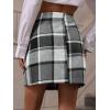 imageFloerns Womens Plaid High Waist Bodycon Mini SkirtGrey Black White Multi