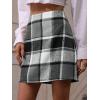 imageFloerns Womens Plaid High Waist Bodycon Mini SkirtGrey Black White Multi