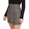 imageFloerns Womens Plaid High Waist Bodycon Mini SkirtGrey Orange