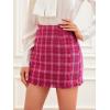 imageFloerns Womens Plaid High Waist Bodycon Mini SkirtHot Pink Tartan