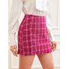 imageFloerns Womens Plaid High Waist Bodycon Mini SkirtHot Pink Tartan