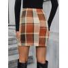imageFloerns Womens Plaid High Waist Bodycon Mini SkirtOrange Multi