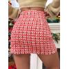 imageFloerns Womens Plaid High Waist Bodycon Mini SkirtRed Allover Print