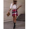 imageFloerns Womens Plaid High Waist Bodycon Mini SkirtRed Black Multi
