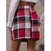 imageFloerns Womens Plaid High Waist Bodycon Mini SkirtRed Black Multi