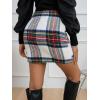 imageFloerns Womens Plaid High Waist Bodycon Mini SkirtWhite Multi