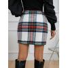 imageFloerns Womens Plaid High Waist Bodycon Mini SkirtWhite Multi