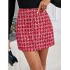imageFloerns Womens Plaid High Waist Bodycon Mini SkirtWhite and Red