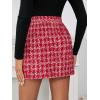 imageFloerns Womens Plaid High Waist Bodycon Mini SkirtWhite and Red