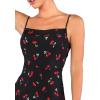 imageFloerns Womens Summer Floral Cherry Print A Line Short Cami DressBlack