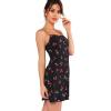 imageFloerns Womens Summer Floral Cherry Print A Line Short Cami DressBlack