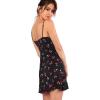 imageFloerns Womens Summer Floral Cherry Print A Line Short Cami DressBlack