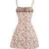 imageFloerns Womens Summer Floral Cherry Print A Line Short Cami DressFloral Light Pink