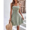 imageFloerns Womens Summer Floral Cherry Print A Line Short Cami DressGreen Floral