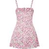 imageFloerns Womens Summer Floral Cherry Print A Line Short Cami DressLight Pink Floral
