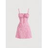 imageFloerns Womens Summer Floral Cherry Print A Line Short Cami DressPink Flower