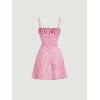 imageFloerns Womens Summer Floral Cherry Print A Line Short Cami DressPink Flower