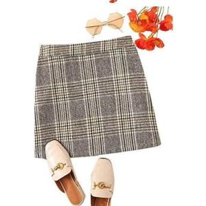 imageFloerns Womens Plaid High Waist Bodycon Mini SkirtGrey Brown