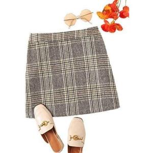 imageFloerns Womens Plaid High Waist Bodycon Mini SkirtGrey Plus