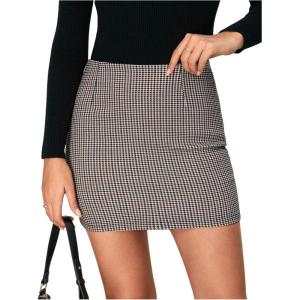 imageFloerns Womens Plaid High Waist Bodycon Mini SkirtMulticoloured