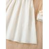 imageFloerns Girls Cold Shoulder Ruffle Trim Short Sleeve Belted A Line Midi DressApricot