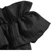 imageFloerns Girls Cold Shoulder Ruffle Trim Short Sleeve Belted A Line Midi DressBlack