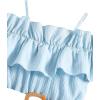 imageFloerns Girls Cold Shoulder Ruffle Trim Short Sleeve Belted A Line Midi DressBlue Sky