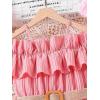 imageFloerns Girls Cold Shoulder Ruffle Trim Short Sleeve Belted A Line Midi DressPink