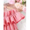 imageFloerns Girls Cold Shoulder Ruffle Trim Short Sleeve Belted A Line Midi DressPink