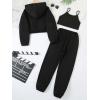 imageFloerns Girls Graphic Print Clothes Cami Top Sweatpants with Jacket 3 Piece OutfitBlack