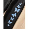imageFloerns Girls Graphic Print Clothes Cami Top Sweatpants with Jacket 3 Piece OutfitBlack Butterfly