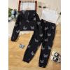 imageFloerns Girls Graphic Print Clothes Cami Top Sweatpants with Jacket 3 Piece OutfitBlack White Butterfly