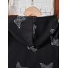 imageFloerns Girls Graphic Print Clothes Cami Top Sweatpants with Jacket 3 Piece OutfitBlack White Butterfly