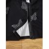 imageFloerns Girls Graphic Print Clothes Cami Top Sweatpants with Jacket 3 Piece OutfitBlack White Butterfly