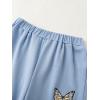 imageFloerns Girls Graphic Print Clothes Cami Top Sweatpants with Jacket 3 Piece OutfitBlue and White