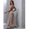 imageFloerns Womens Boho Floral Print Off Shoulder Split Long A Line DressApricot