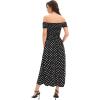 imageFloerns Womens Boho Floral Print Off Shoulder Split Long A Line DressBlackWhite