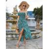 imageFloerns Womens Boho Floral Print Off Shoulder Split Long A Line DressFloral Forest Green