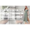 imageFloerns Womens Boho Floral Print Off Shoulder Split Long A Line DressGreenWhite