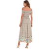 imageFloerns Womens Boho Floral Print Off Shoulder Split Long A Line DressMulti Floral