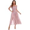 imageFloerns Womens Boho Floral Print Off Shoulder Split Long A Line DressPink