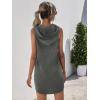 imageFloerns Womens Drawstring Solid Sweatshirt Dress Casual Short Sleeveless Hoodie Mini DressDeep Grey
