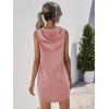 imageFloerns Womens Drawstring Solid Sweatshirt Dress Casual Short Sleeveless Hoodie Mini DressPale Pink